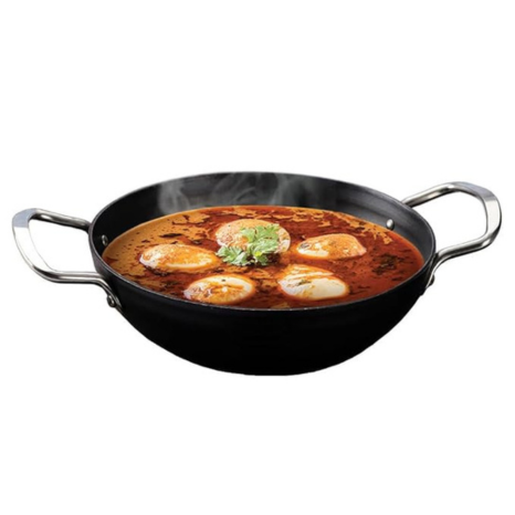 Amicus Kitchen Iron Kadai for Cooking & Deep Frying Pre-Seasoned Iron Kadhai Fry Pan 22 Cm 1.5 L