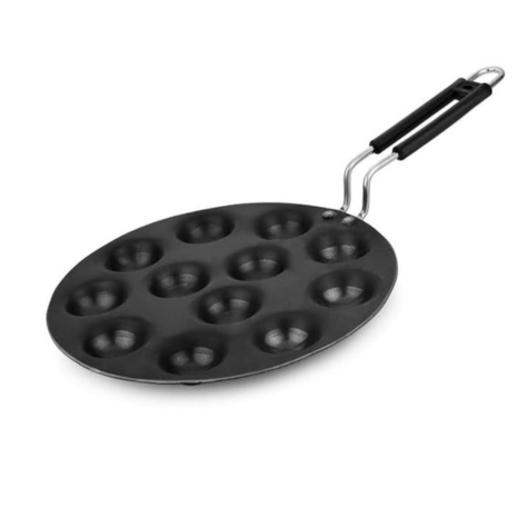 Amicus Iron Appam Pan Tawa 27 cm 12 Cavity Appe Tawa Pan for Appam Paniyaram Paniyarakkal