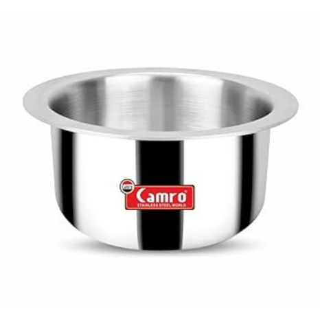 Camro Tripro Triply Artisian Tope 12 No 1.8 Liters Capacity Cauldron Tope Handi Patila Stainless Steel Grains