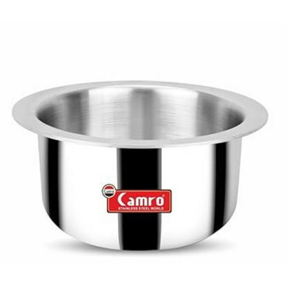 Camro Tripro Triply Artisian Tope 14 No 2.7 Liters Cauldron Tope Handi Patila Stainless Steel