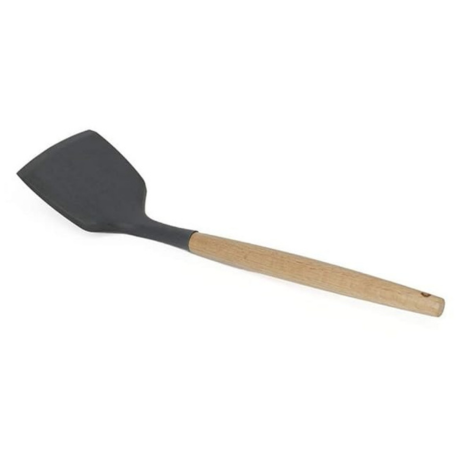 P-Plus International Silicone Cooking Utensils Kitchen Heat Resistant Wooden Handles Gadgets Tools Black