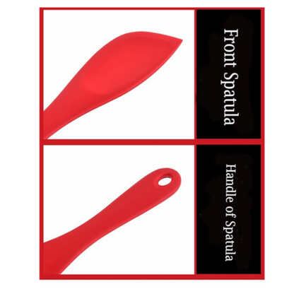P-Plus International Silicone Spatula and Spoon for Heat Resistant Better Cooking Baking Red