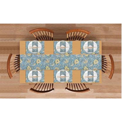 Texstylers Pure Cotton Block Printed Jaipuri Placemats Napkins and Table Runner Set