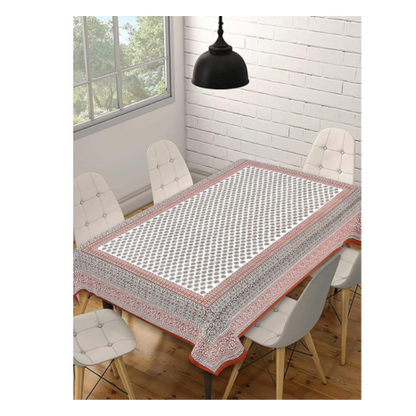 Texstylers Cotton Rectangular Pack of 1 Brown 60x90 Inches 6 Seater Dining Table Cloth Cover (Mehndi Brown)