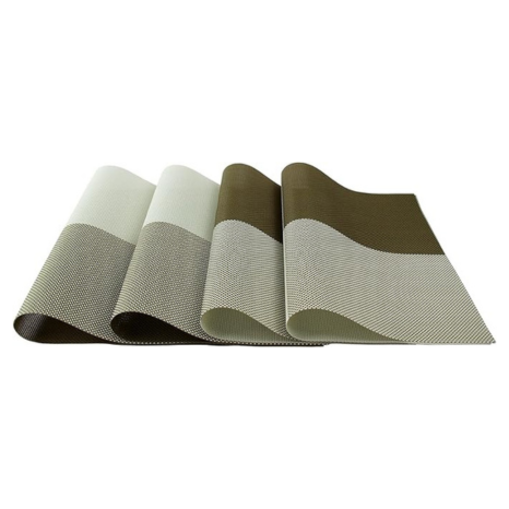 Leeonz Easy to Clean Non-Slip Heat Resistant Dining Table Place Mats Mahendi Green Set of 6pcs