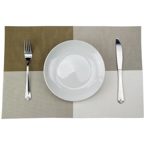 Leeonz Easy to Clean Non-Slip Heat Resistant Dining Table Place Mats Mahendi Green Set of 6pcs