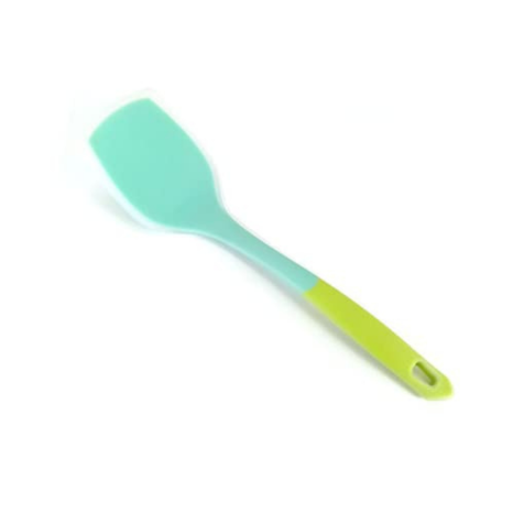 P-Plus International Heat Resistant Silicone Slotted Cooking Turner Non Stick Pack of 2 Green