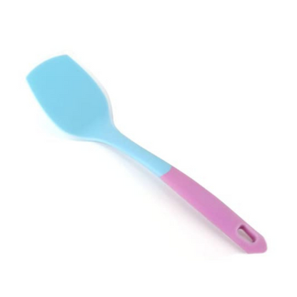 P-Plus International Heat Resistant Silicone Slotted Cooking Turner Non Stick Pack of 2 Blue