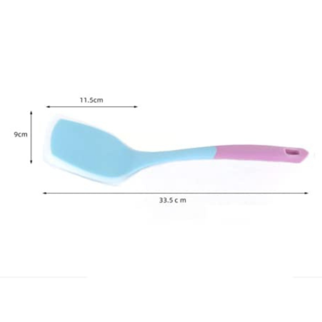 P-Plus International Heat Resistant Silicone Slotted Cooking Turner Non Stick Blue