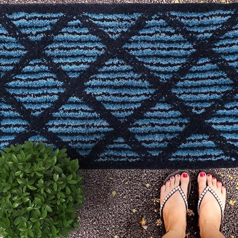 The Home Talk Cotton Bathmats Floor Mats for Kitchen Bathroom Ultra Soft Mats Non-Slip