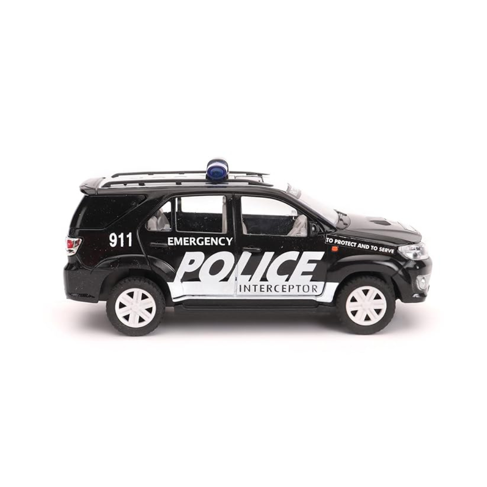 Centy Toys Plastic Police Interceptor Fortune Pull Back Car Kid Black