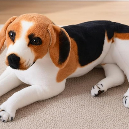 Tickles Sitting Beagle Dog Soft Stuffed Plush Toy for Kids 25 cm Color White & Brown