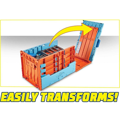 Hot Wheels Race Crate with 3 Stunts in 1 Set Portable Storage Ages 6 to 10