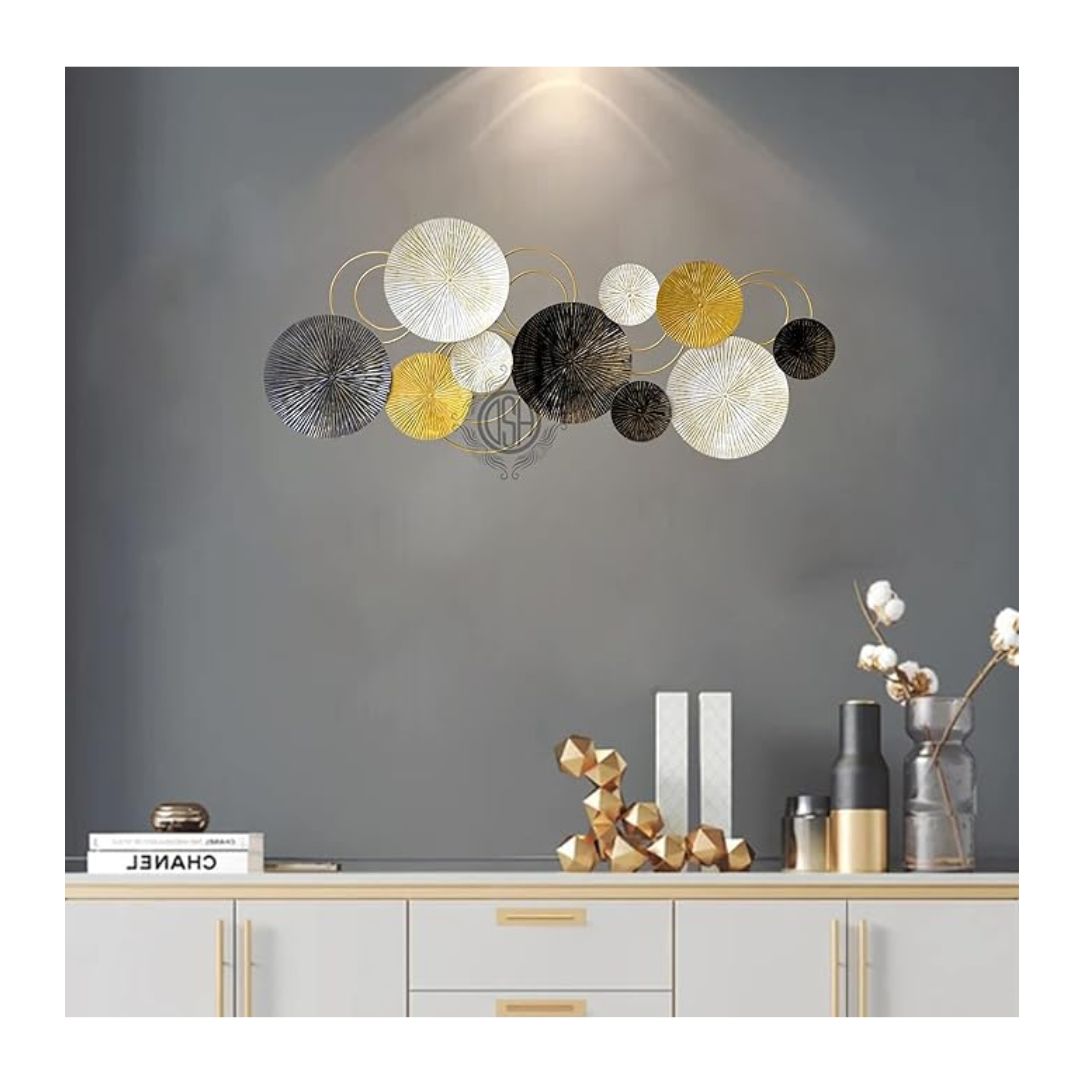 DSH Crafting Your Curiosity Metal Wall Art Wall Sculpture Wall Hanging Showpiece Cricle Black