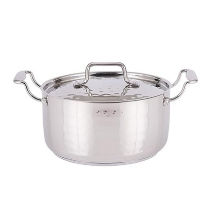 Praylady Stainless Steel Handi Casserole Without Handle 3 Ply Base Cooking Pot 22 cm Silver