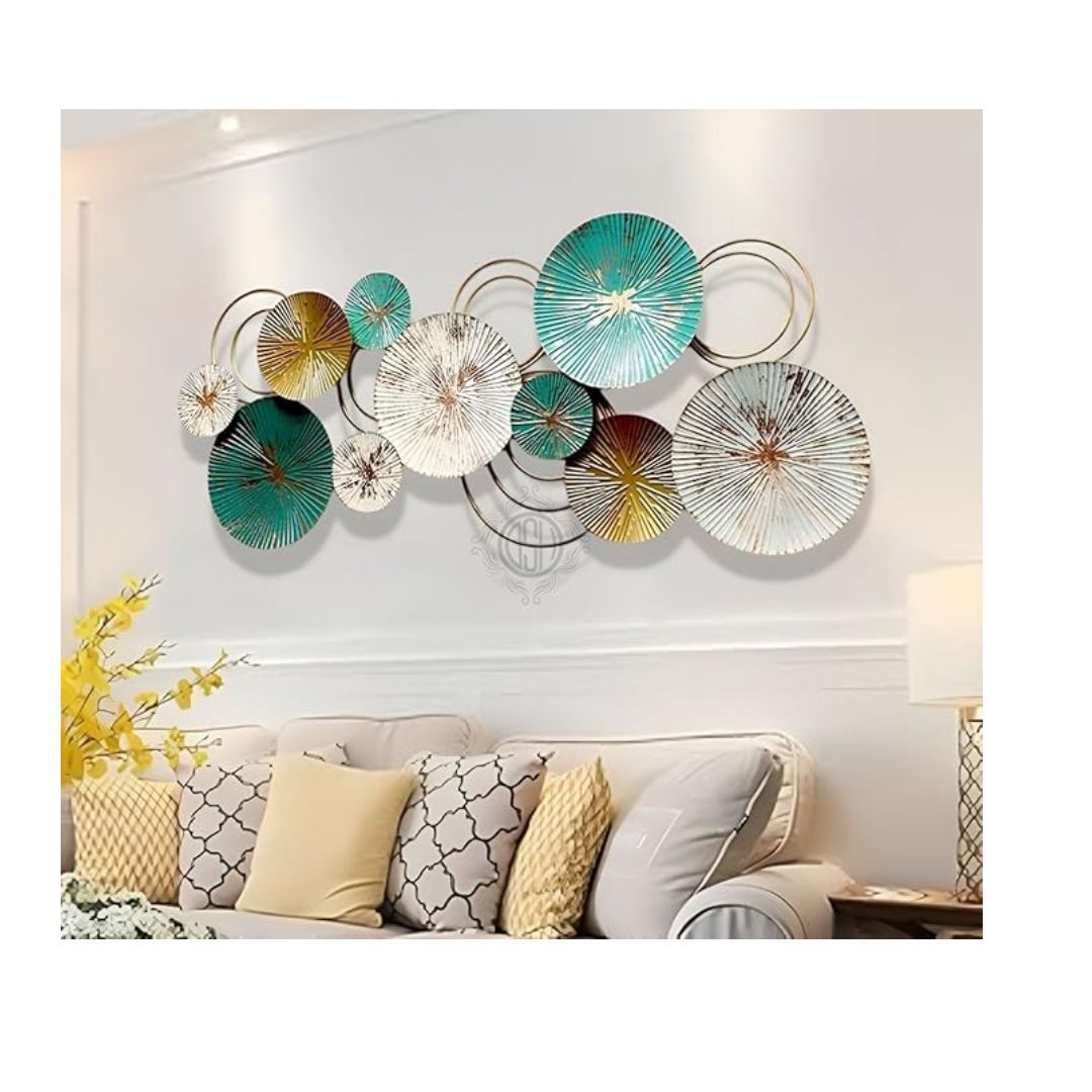 DSH Crafting Your Curiosity Metal Wall Decor Wall Hanging Multi Color Wall Arts Circle Green
