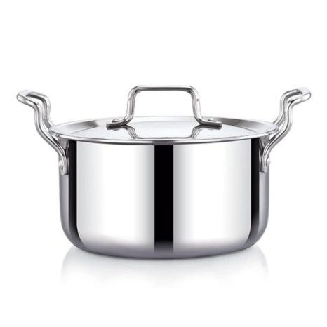 Praylady Nexon Series Triply 18 cm 1.5 L Stock Pot with SS Lid Healthy Non Toxic Casserole