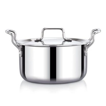 Praylady Nexon Series Triply 18 cm 1.5 L Stock Pot with SS Lid Healthy Non Toxic Casserole