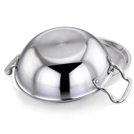 Praylady Stainless Steel Triply Kadai with Lid Nexon Series Dia 26cm 3.2L