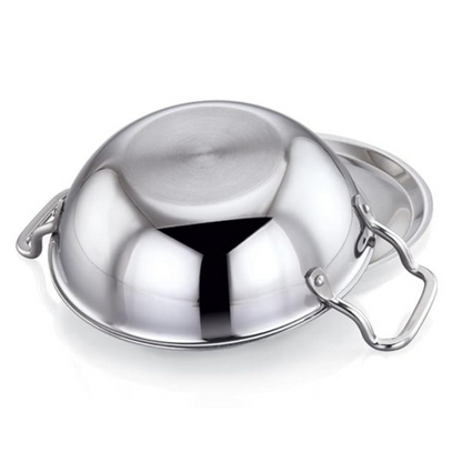 Praylady Stainless Steel Triply Kadai with Lid Nexon Series Dia 24cm 2.7L