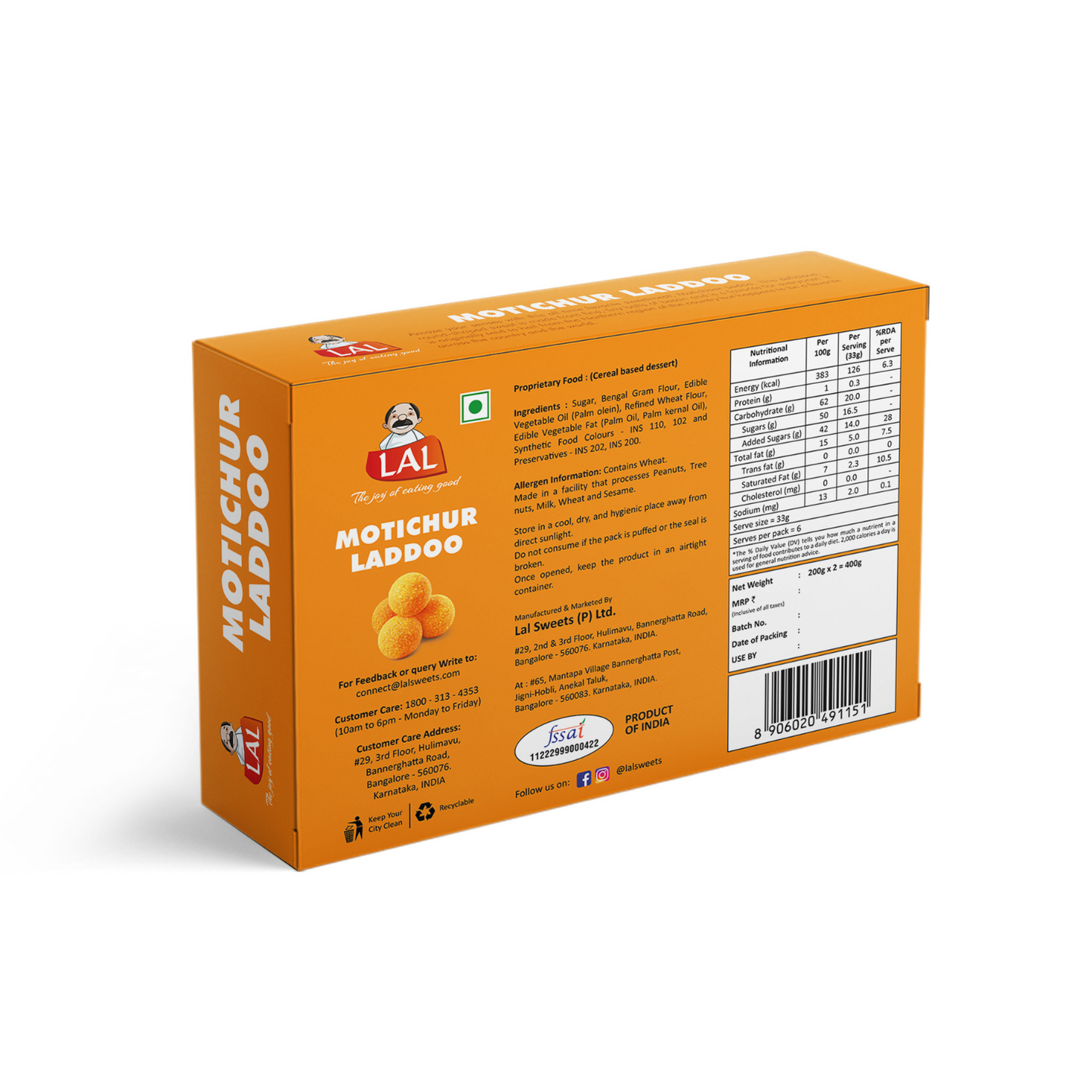 Lal Sweets Motichur Laddoo - 400gm