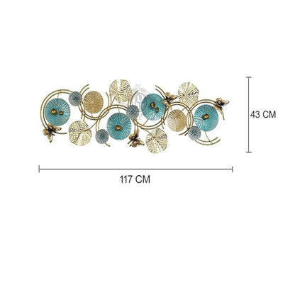 DSH Crafting Your Curiosity Metal Wall Art Lotus Leaves Wall Hanging Wall Decor Sculpture ButterFly