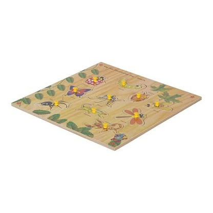 Skillofun SFS-44J Wooden Kingsize Identification Tray Insects with Knobs Multi Color