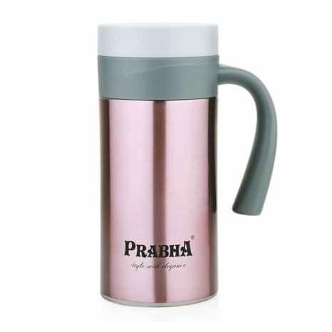 Prabha Stainless Steel Coffee Cup 500ml Vacuum Flask Double Wall AirTight Cap