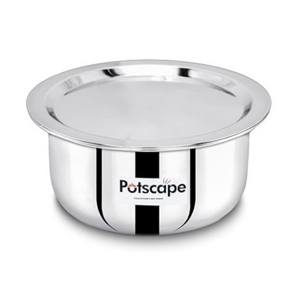 Potscape Triply Cooking Pot with Lid, 24 cm Capacity 5.6 Ltr Even Heat Distribution