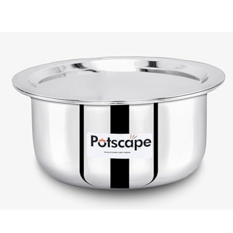Potscape Triply Cooking Pot with Lid, 24 cm Capacity 5.6 Ltr Even Heat Distribution