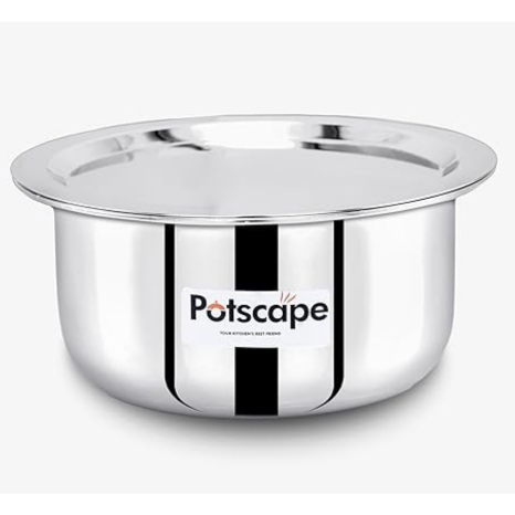 Potscape Triply Cooking Pot with Lid, 22 cm Capacity 4 Ltr Even Heat Distribution