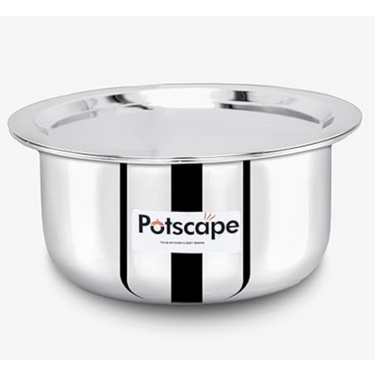 Potscape Triply Cooking Pot with Lid, 22 cm Capacity 4 Ltr Even Heat Distribution