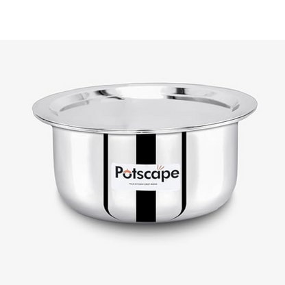 Potscape Triply Cooking Pot with Lid, 18 cm Capacity 2.4 Ltr Even Heat Distribution