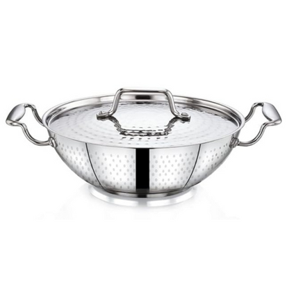 Praylady Stainless Steel Kadai with Lid Inox 3+ Series Dia 26cm 3.0L