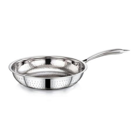 Praylady Stainless Steel Kadai with Lid Inox 3+ Series Dia 22cm 2.0L