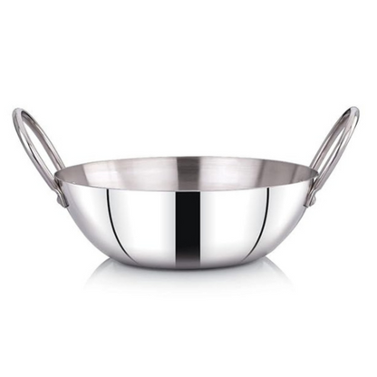 Praylady Stainless Steel Induction Base Kadai 2 Litre Silver