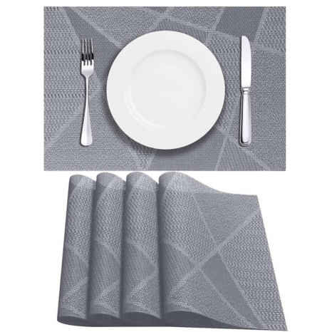 Spatlus Placemats Set Washable Indoor Outdoor Place Mats for Dining Table Sky Blue Set of 4