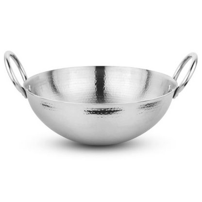 Prabha Stainless Steel Heavy Gauge Hammered Finish Advanced Heat Dispersion 2.4 L Size 240 mm