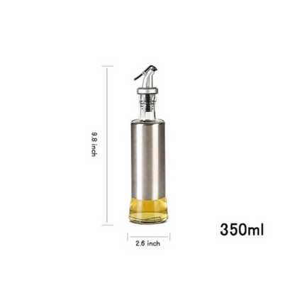 Spatlus Glass Steel Vinegar And Sauce Dispenser 320 ml Each Transparent Steel