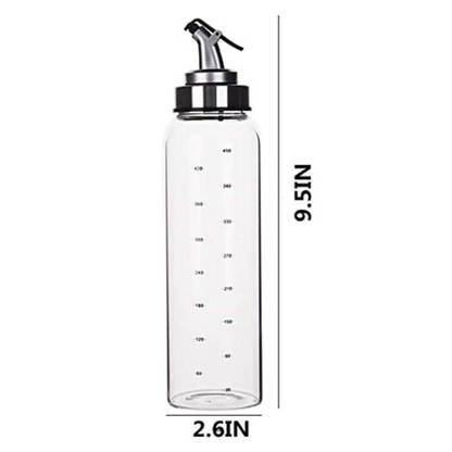 Spatlus Oil Dispenser Bottles with Stainless Steel Automatic Pourers No Drip Glass Oil (Pack of 2)