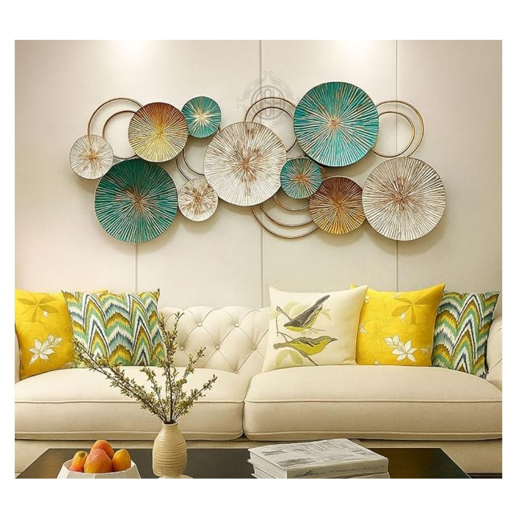 DSH Crafting Your Curiosity Metal Wall Decor Wall Hanging Multi Color Wall Arts Circle Green