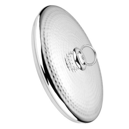 Prabha Stainless Steel Heavy Gauge Hammered Finish Kadhai with Lid Capacity 3.4 L Size 280 mm