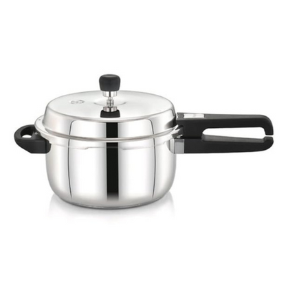 Praylady Stainless Steel Pressure Cooker with Outer Lid Induction Compatible 5 Litre Silver