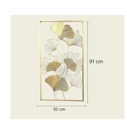 DSH Crafting Your Curiosity Gold Metal Wall Decor Leaf Wall Hanging Sculpture Gold Frame
