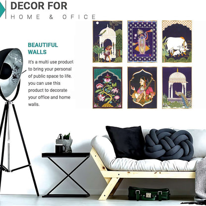 Set of Six Wall Paintings for Wall Dacoration Golden Framed Wall Paintings for Living Room &amp; Bedroom Wall Art for Home Decoration &amp; Office Wall Décor (17×13 inch CH-GD6-3)