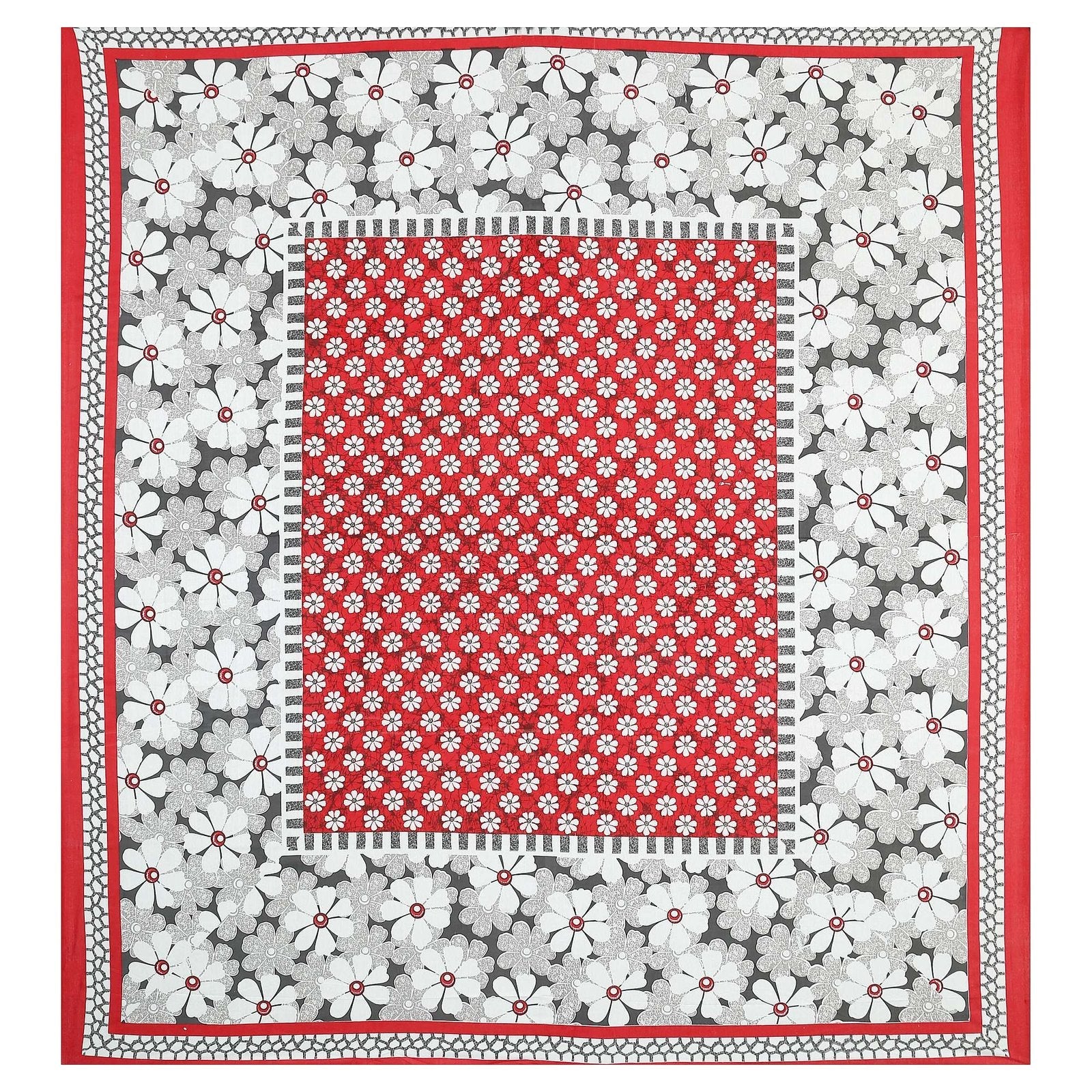100% Pure Cotton Traditional Printed Bedsheet for Double Bed King Size Bedsheet with 2 Pillow Covers