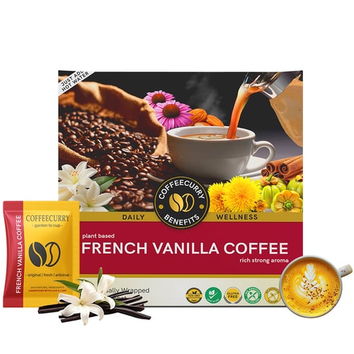 French Vanilla Instant Coffee Premix - Premium Arabica Freeze-Dried Coffee - Coffeecurry