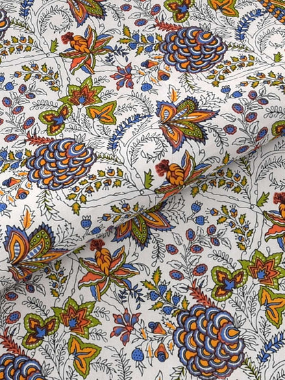 100% Pure Cotton Traditional Printed Bedsheet for Double Bed King Size Bedsheet with 2 Pillow Covers