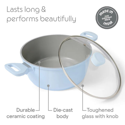 Borosil Vajra Ceramic Casserole 22cm