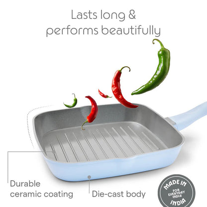 Borosil Vajra Ceramic Square Grill Pan